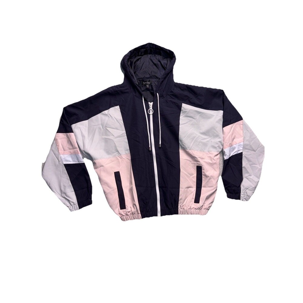 Vintage Style Topshop Lightweight Windbreaker Jacket Colorblock Women’s M 8-10